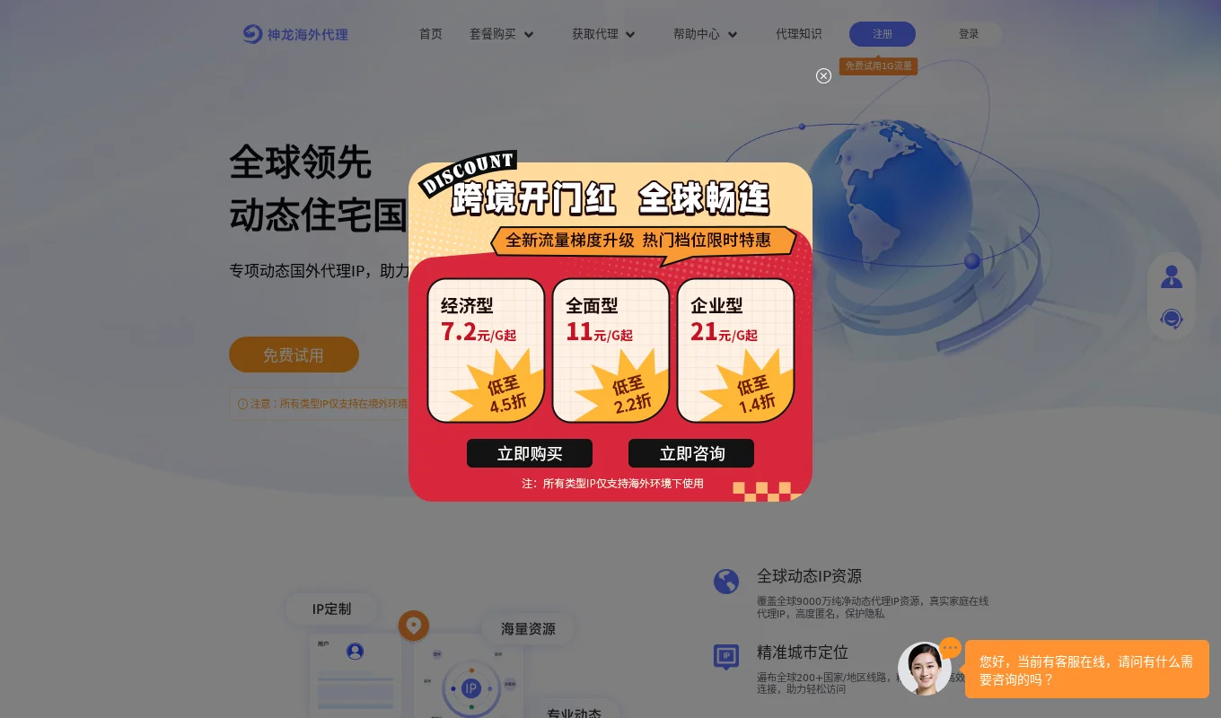 神龙海外代理IP