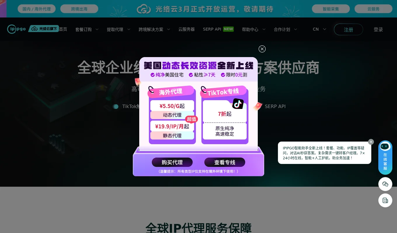 IPIPGO全球代理IP