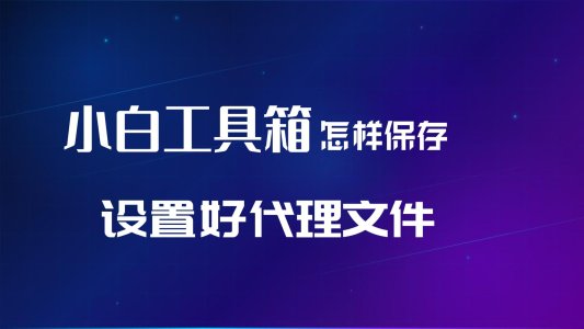 小白工具箱怎样保存设置好代理文件